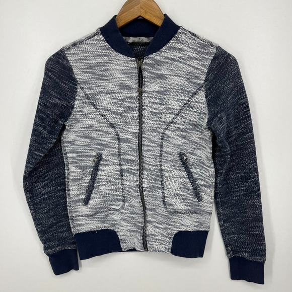 Athleta Tops - Athleta Full Zip Sweatshirt‎ Women's Size XS Gray Blue 100% Cotton Pockets Yoga